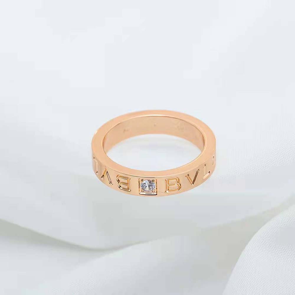 Bvlgari Women Bvlgari Bvlgari Ring 18 KT Rose Gold Ring with Diamond