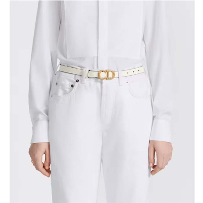 Dior Unisex CD Saddle Belt Latte Ultrasoft Calfskin 20 MM Width