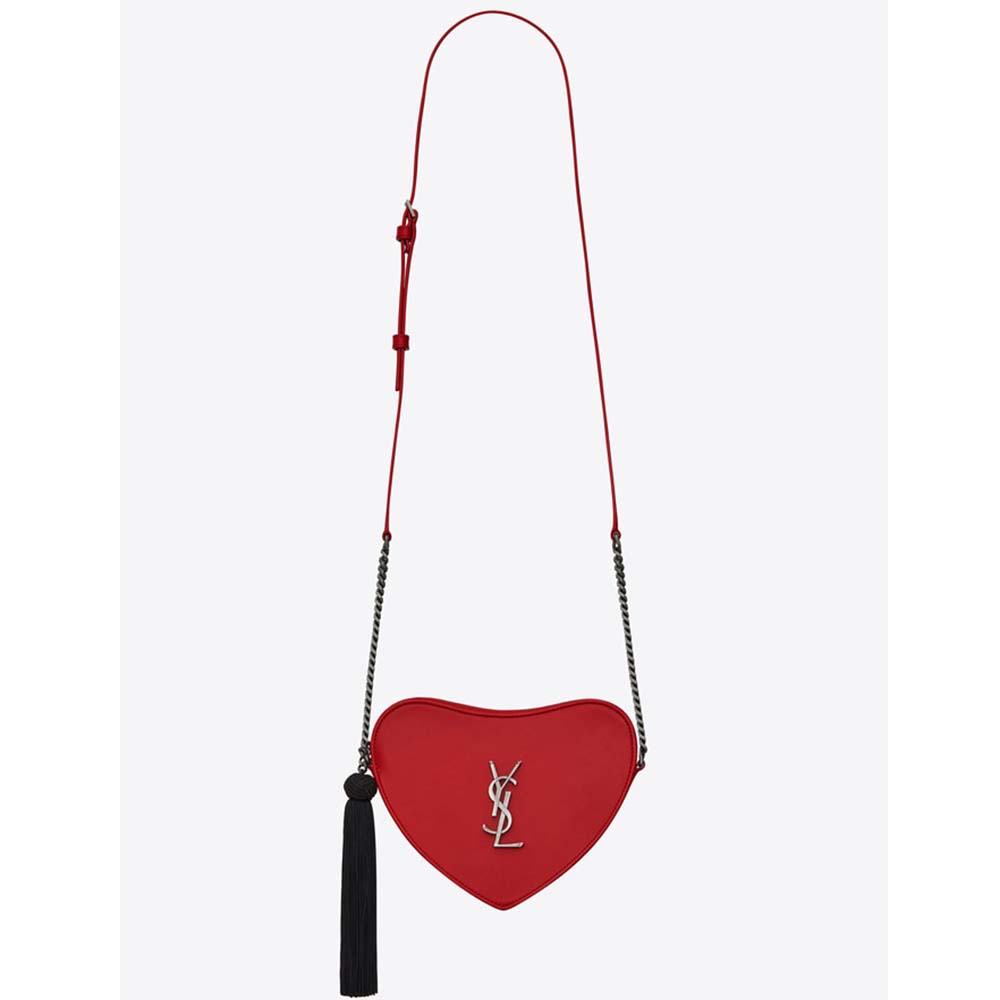 Saint Laurent YSL Women Monogram Heart Cross Body Bag