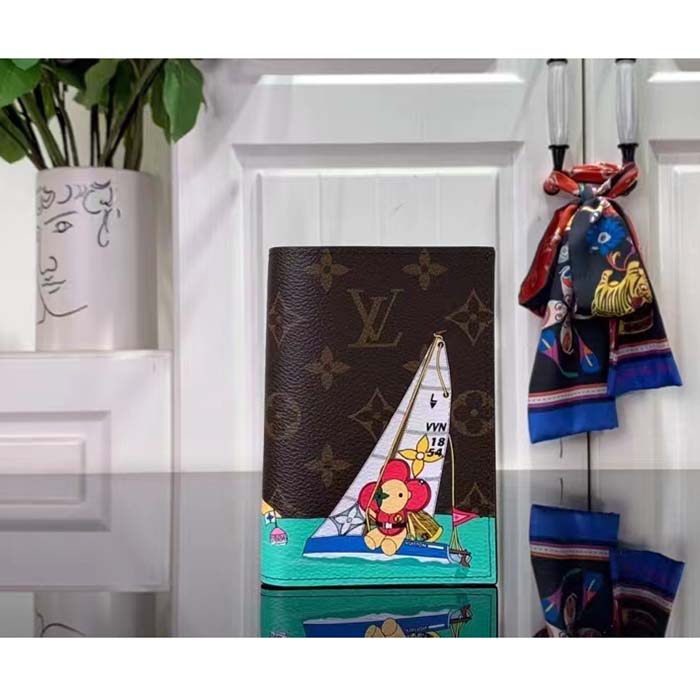 Louis Vuitton LV Unisex Passport Cover Dragon Fruit Pink Monogram Coated Canvas Grained Cowhide Leather