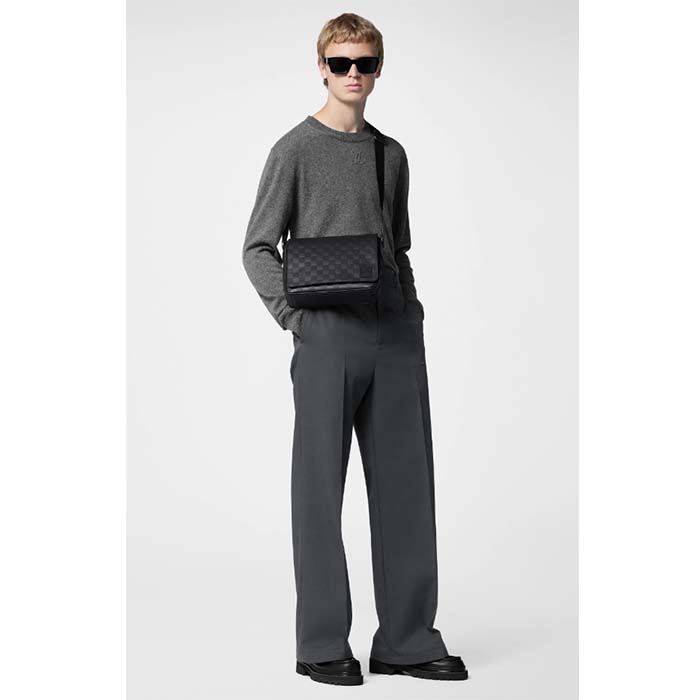 Louis Vuitton LV Unisex District PM Bag Black Damier Infini Cowhide Leather