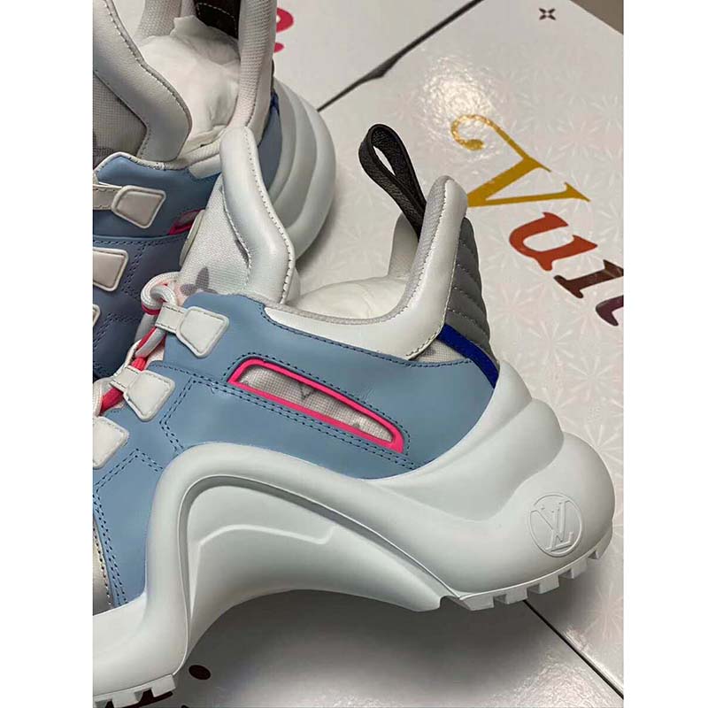 Louis Vuitton LV Women LV Archlight Sneaker in Leather and Technical Fabrics-Blue