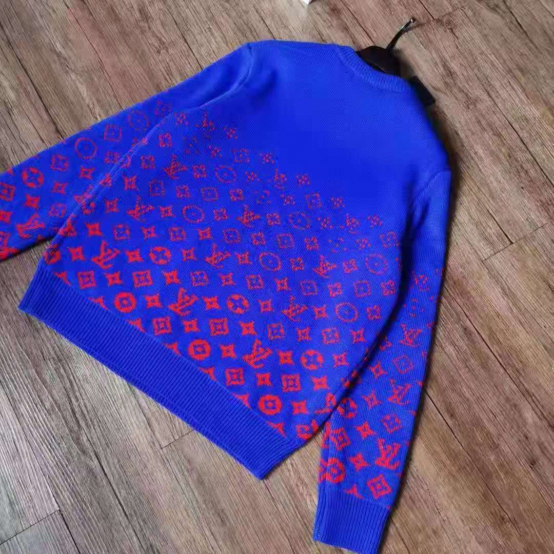 Louis Vuitton Men LVSE Monogram Degrade Crewneck Cotton Gradient Monogram Blue