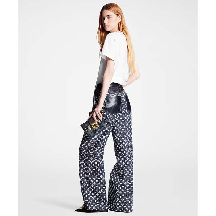 Louis Vuitton Women LV Monogram Accent Lavaliere T-Shirt Cotton White 1AC1MT