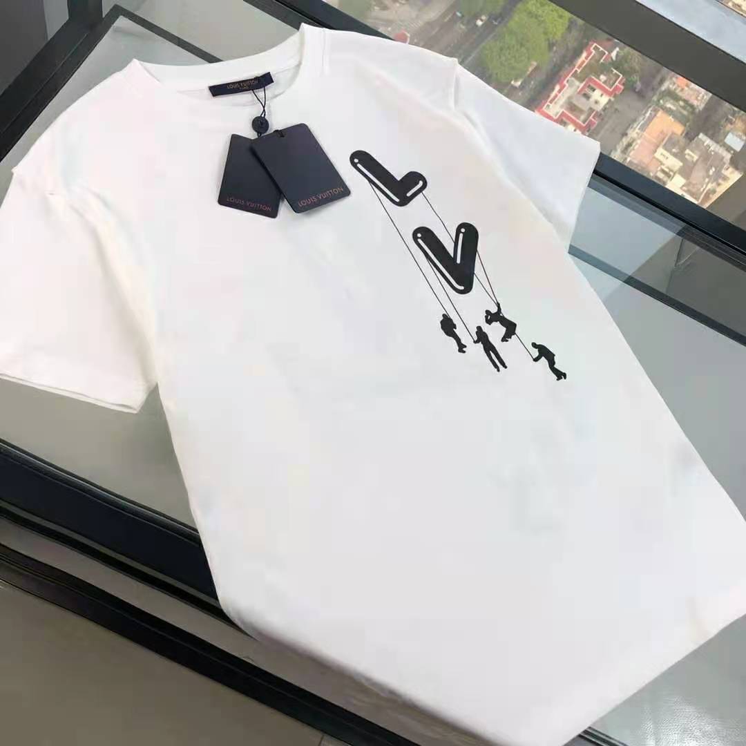 Louis Vuitton Women Floating LV Printed T-Shirt Cotton White Slim Fit