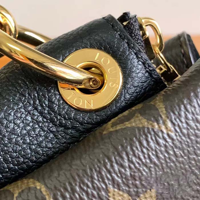 Louis Vuitton LV Women Vendôme MM Black Cowhide Leather Monogram Coated Canvas