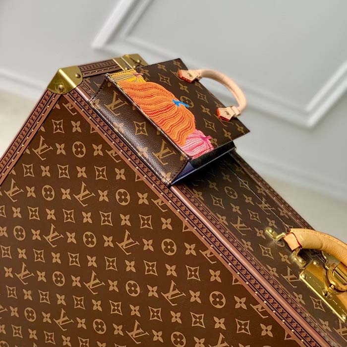 Louis Vuitton Women LV x YK Petit Sac Plat Monogram Coated Canvas Pumpkin Print