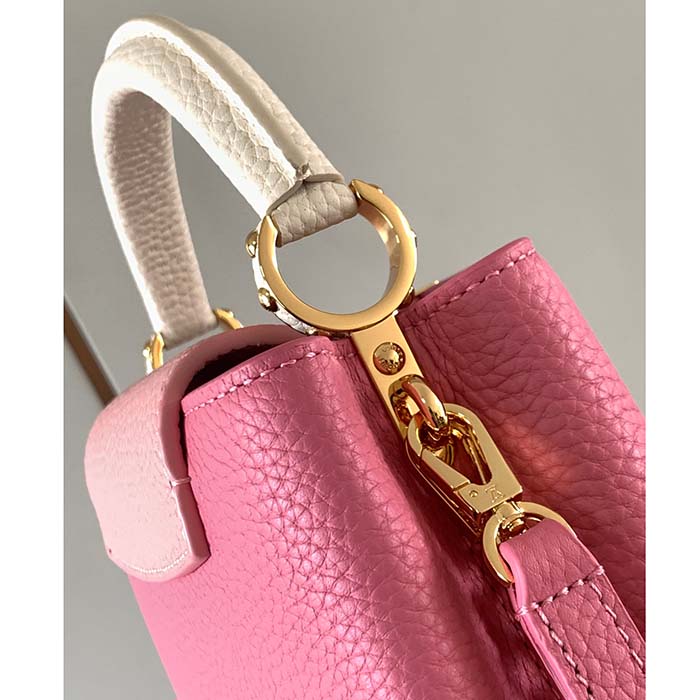 Louis Vuitton LV Women Capucines Mini Handbag Rose Chamallow Pink Taurillon Leather