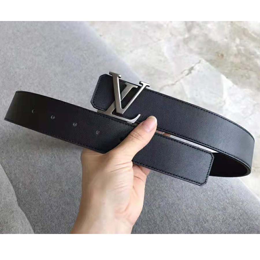 Louis Vuitton Men LV Initiales 40mm Reversible Belt in Calf Leather-Black