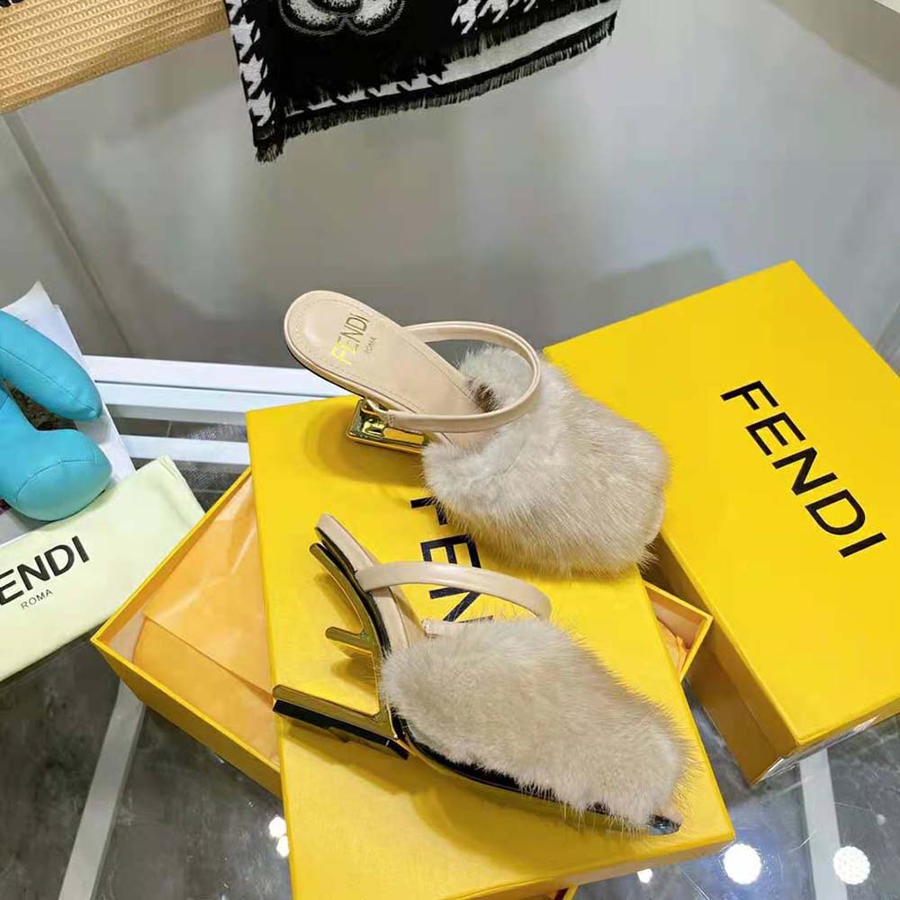 Fendi Women First Pink Mink High-Heeled Sandals