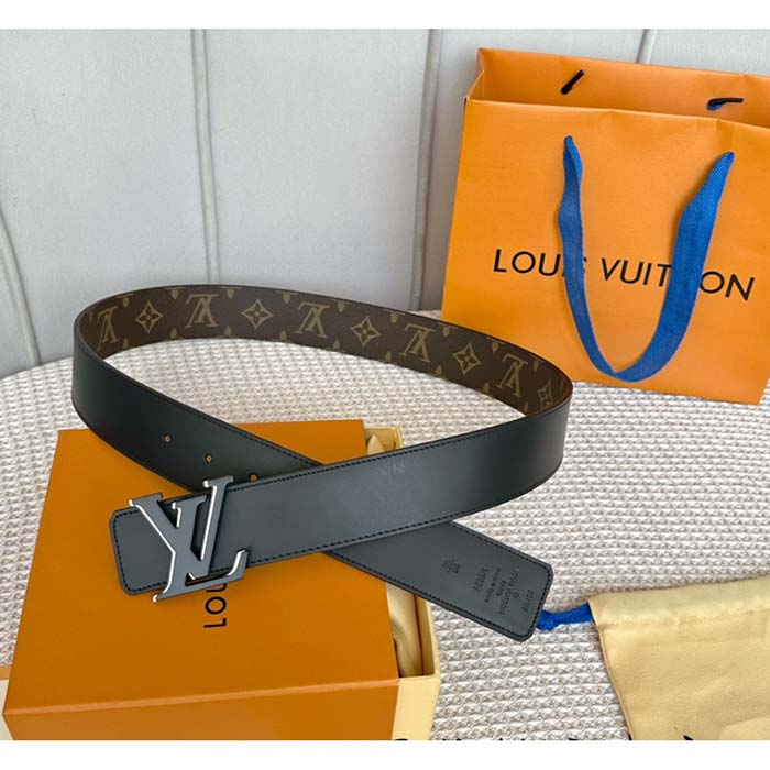 Louis Vuitton Unisex LV Optic 40 MM Reversible Belt MNG Macassar Coated Canvas Leather