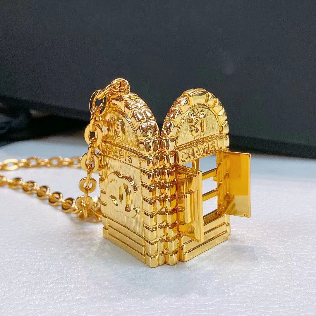 Chanel Women CC Chain Belt Metal Gold Tone Ruthenium