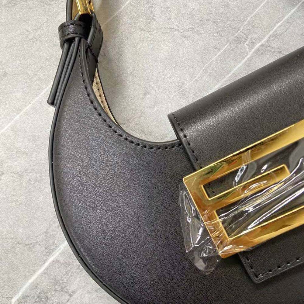 Fendi Women Cookie Black Leather Mini Bag