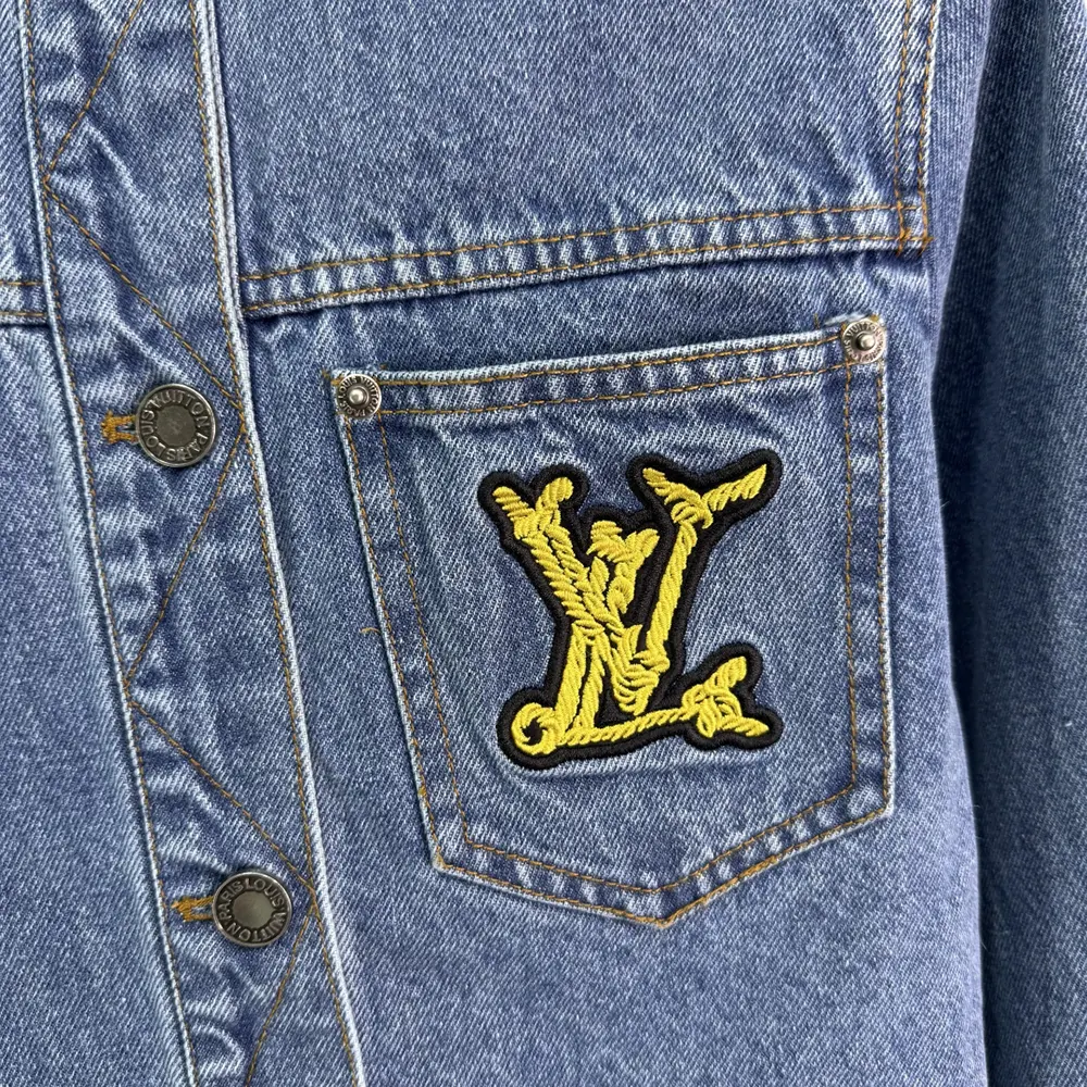 Louis Vuitton Women Denim Fitted Jacket-Blue 1AHHS5