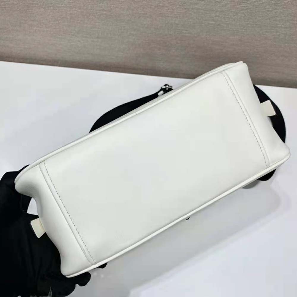 Prada Women Leather Prada Triangle Bag-White