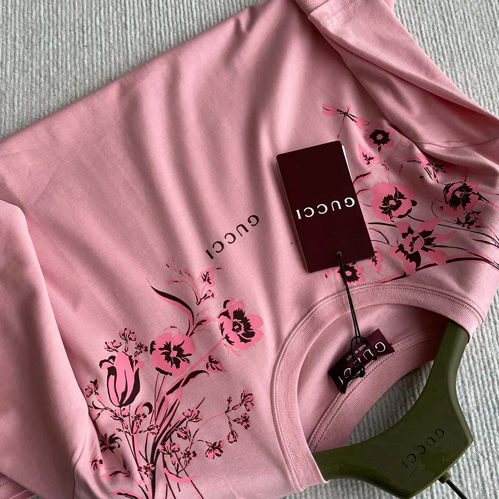 Gucci Women Soft Cotton Jersey T-shirt with Print-Pink