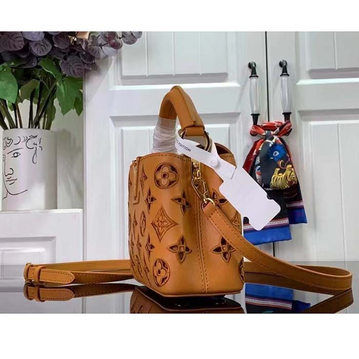 Louis Vuitton LV Women Capucines Mini Handbag Saffron Yellow Calfskin Leather Cowhide Lining