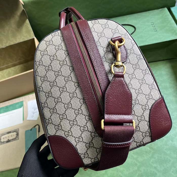 Gucci Unisex Mini GG Canvas Small Duffle Bag Burgundy Quilted Beige Ebony Supreme Canvas