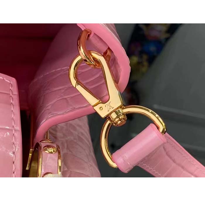 Louis Vuitton LV Women Capucines BB Handbag Pink Crocodilien Brillant Savoir Faire
