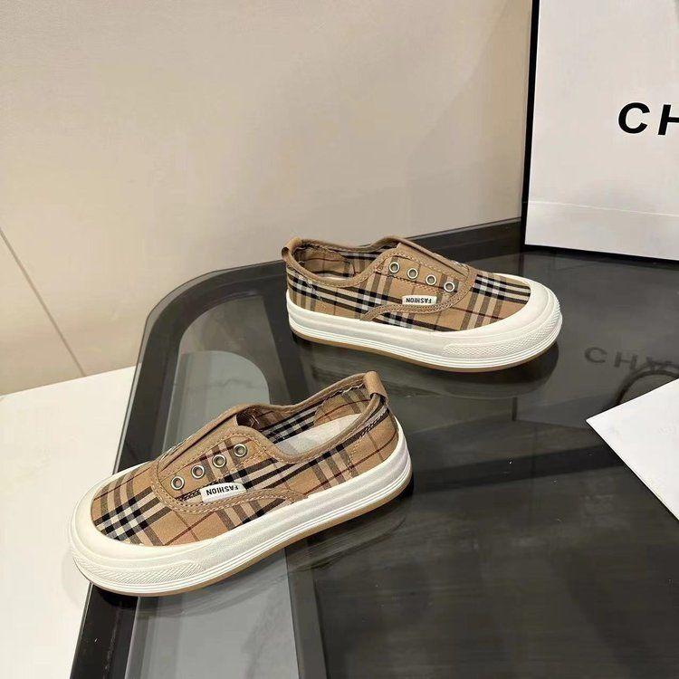 New Style Versatile Casual Shoes Plaid Canvas Shoes 1024042710