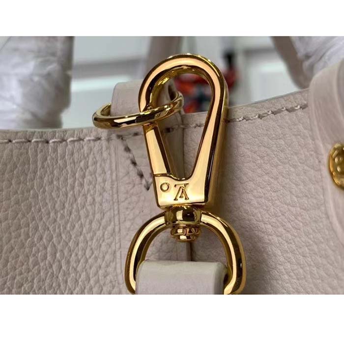 Louis Vuitton LV Women Lock & Go White Grained Calf Leather Microfiber Lining