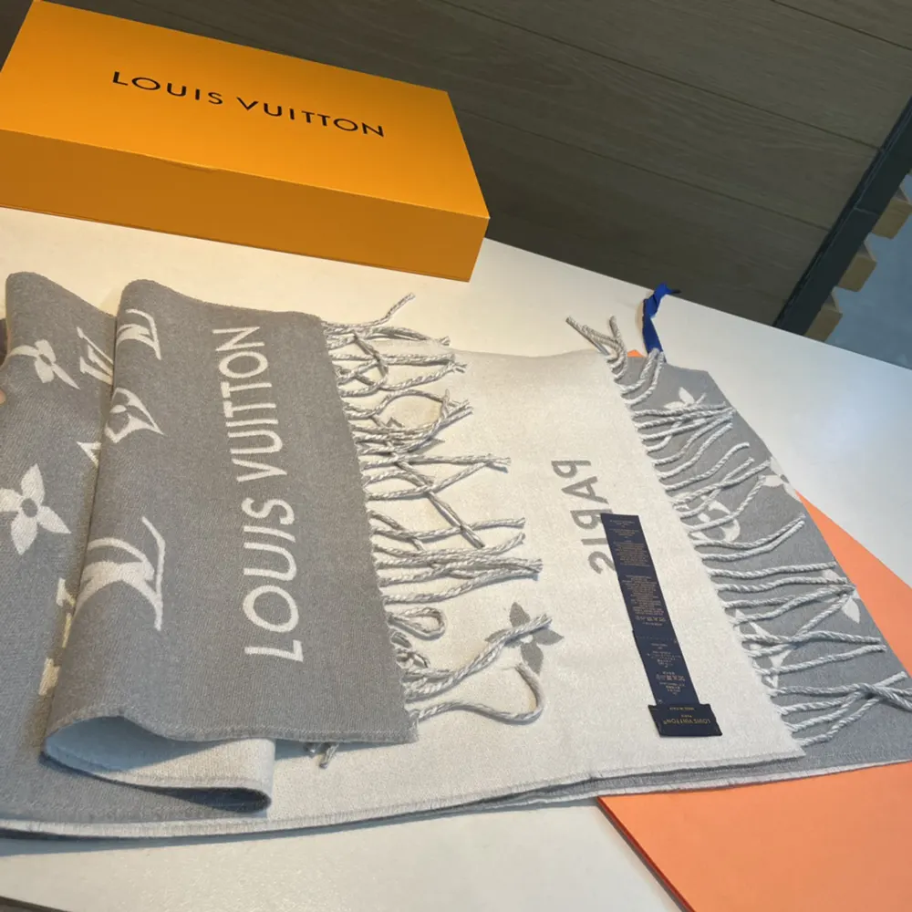 Louis Vuitton Unisex All About Monogram Scarf-Light Grey M79226