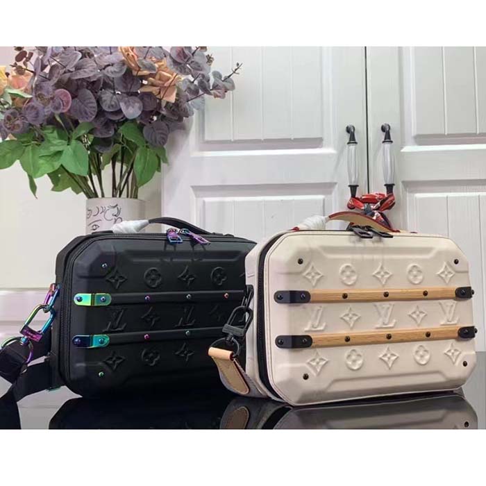 Louis Vuitton LV Unisex Future Trunk Black Calf Leather Double Zip Closure