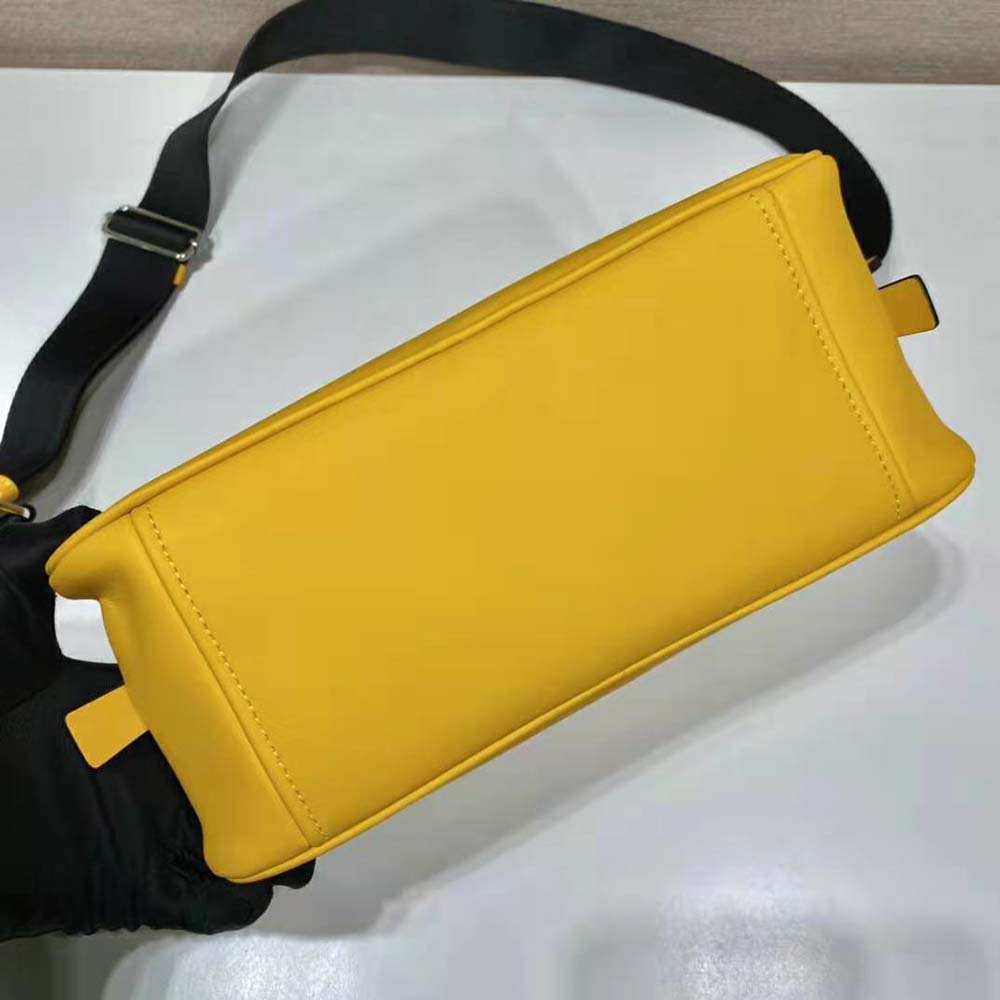 Prada Women Leather Prada Triangle Bag-Yellow