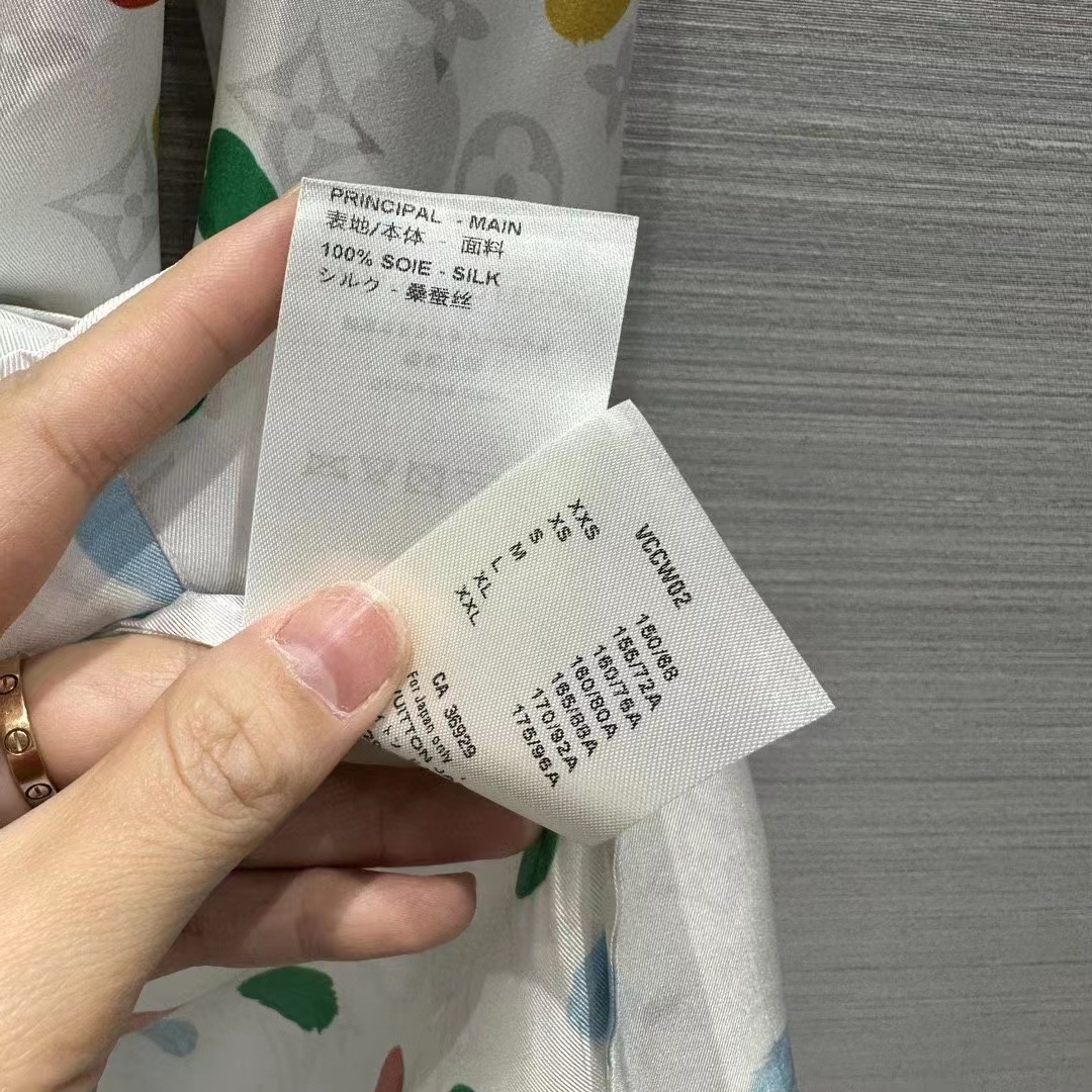 Louis Vuitton Women LV x YK Painted Dots Masculine Shirt Silk White Regular Fit