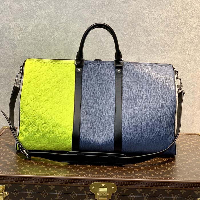 Louis Vuitton LV Unisex Keepall Bandoulière 50B Yellow Taurillon Cowhide Leather