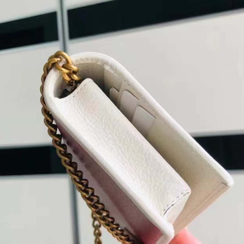 Gucci Women GG Adidas x Gucci Wallet Chain Red Off-White Leather Interlocking G