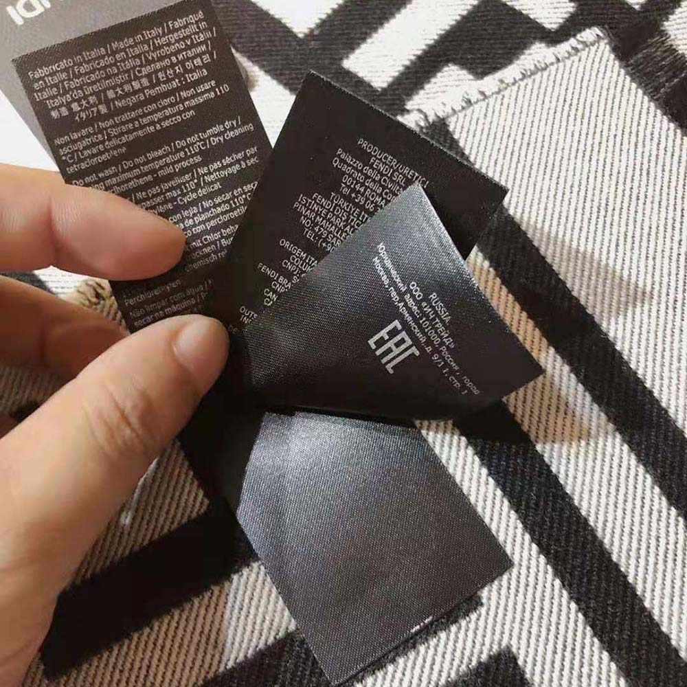 Fendi Women Beige Wool and Silk Scarf