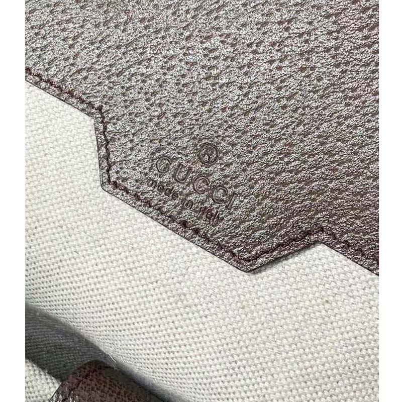 Gucci Unisex Backpack Jumbo GG Camel Ebony Canvas Brown Leather