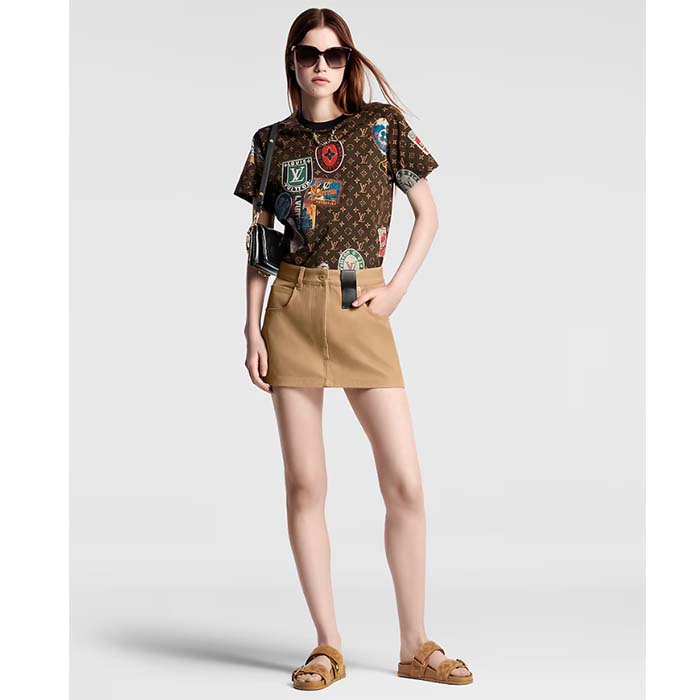 Louis Vuitton Women LV Flight Mode Elysee Palace T-Shirt Cotton Dark Brown 1AFMYH