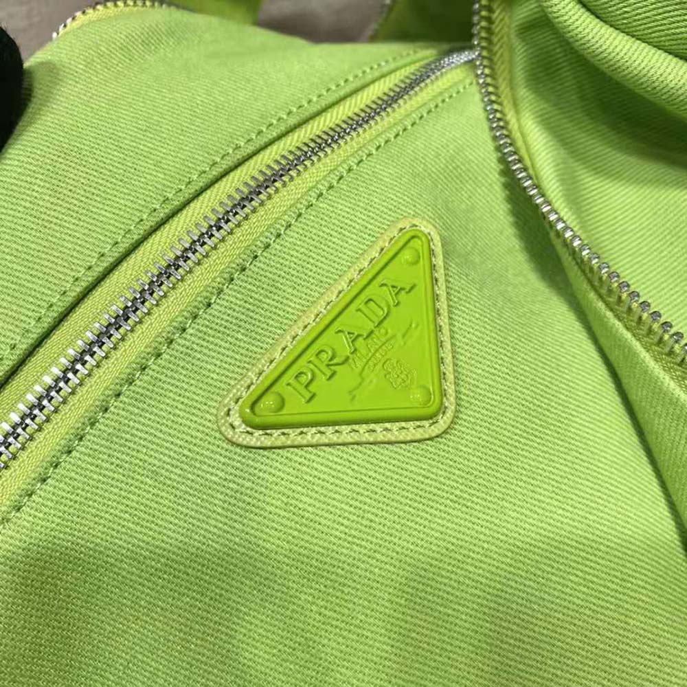 Prada Women Canvas Prada Triangle Bag-Lime