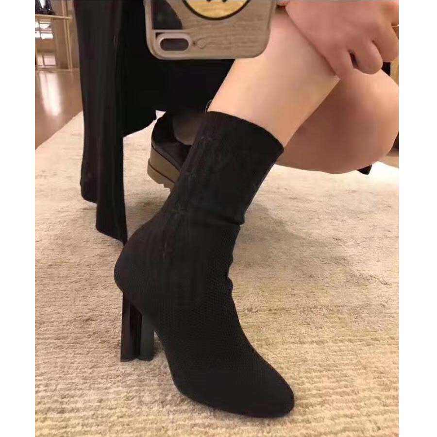 Louis Vuitton LV Women Silhouette Ankle Boot in Monogram-Embroidered Fabric-Black