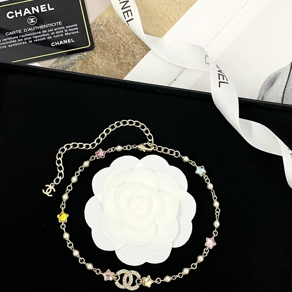 Chanel Women Choker Metal Glass Pearls Strass ABF193