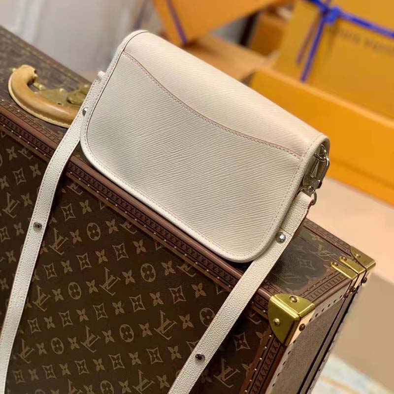 Louis Vuitton LV Women Buci Crossbody White Epi Grained Smooth Cowhide Leather