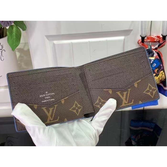 Louis Vuitton LV Unisex Slender Wallet Atlantic Blue Monogram Coated Canvas