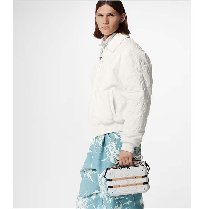 Louis Vuitton LV Unisex Future Trunk White Calf Leather Double Zip Closure