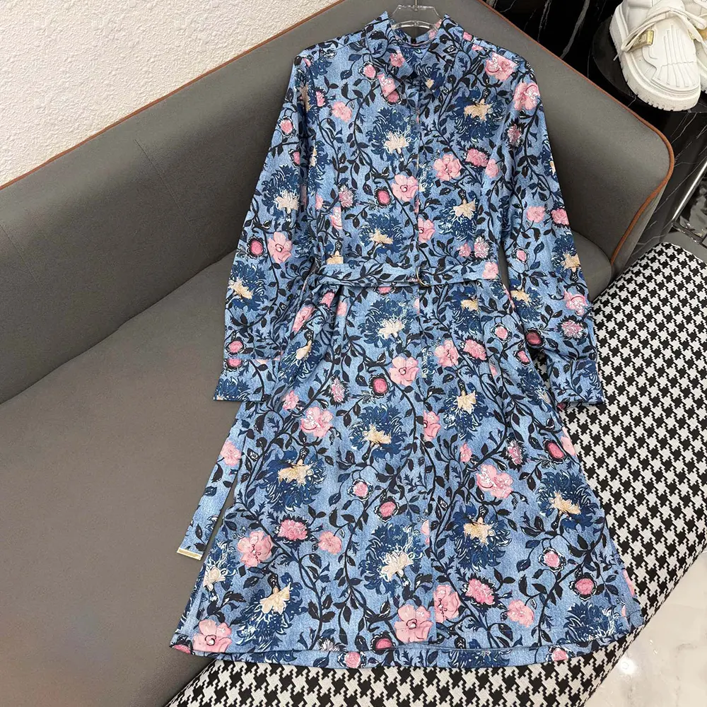 Louis Vuitton Women Floral Vine Shirt Dress 1AHHZY