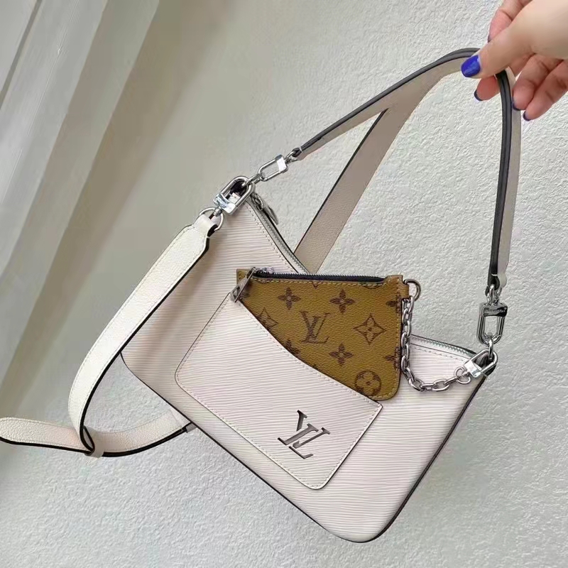 Louis Vuitton LV Women Marelle Handbag Quartz White Epi Grained Cowhide Canvas