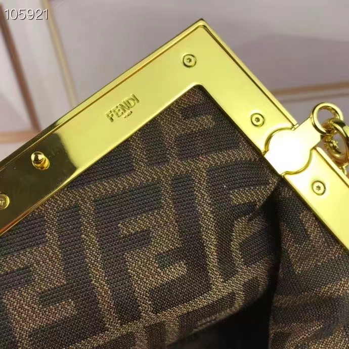 Fendi Women FF First Medium Red Marble Fabric Bag