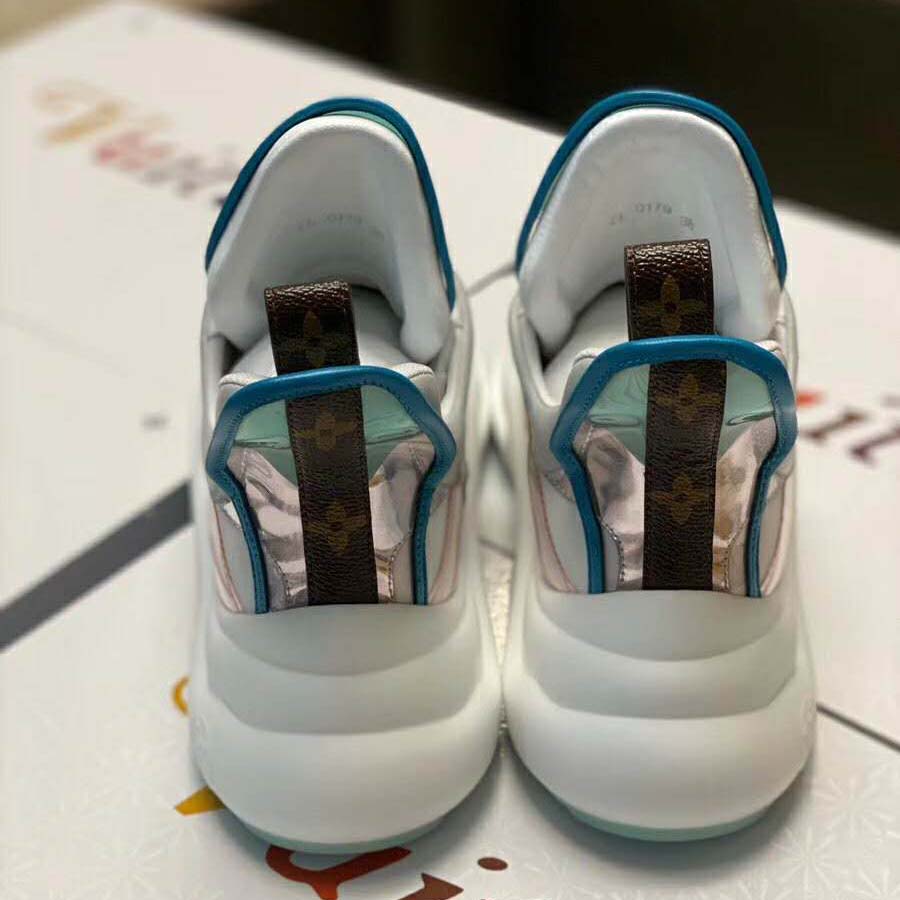Louis Vuitton LV Women LV Archlight Sneaker in Leather and Technical Fabrics-Aqua