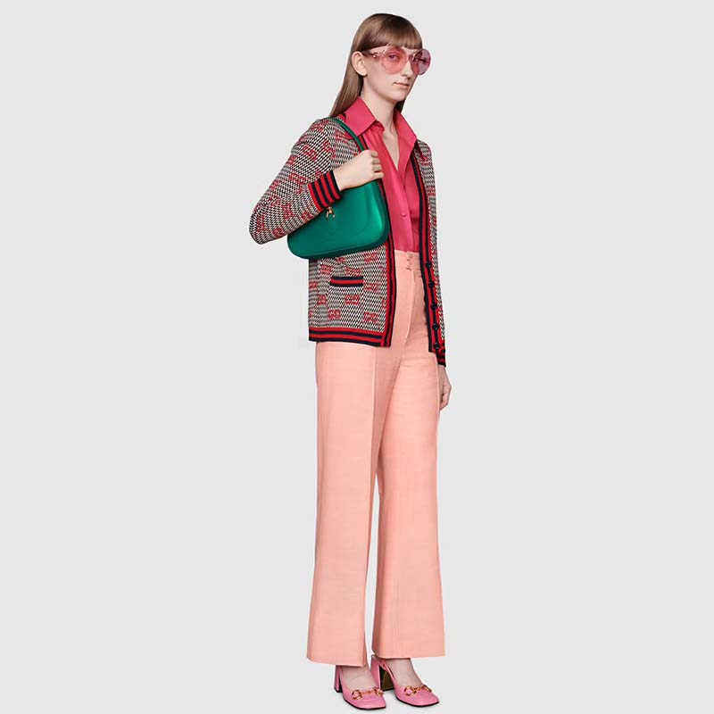 Gucci Women Jackie 1961 Small Shoulder Bag Emerald Green Leather