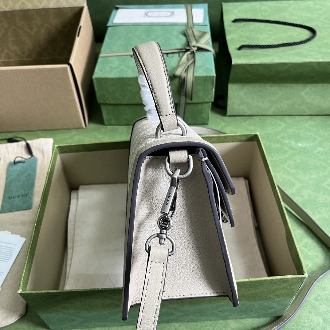 Gucci Unisex GG Small Dionysus Top Handle Bag Beige White Supreme Canvas