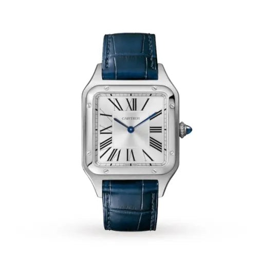 CARTIER Cartier Santos-Dumont Men Quartz Silver Alligator Watch WSSA0022