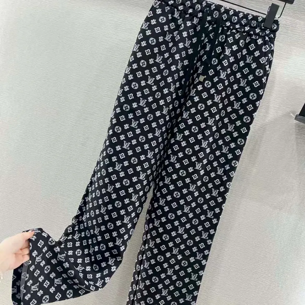 Louis Vuitton Women Monogram Pajama Pants in Airy Silk-Black