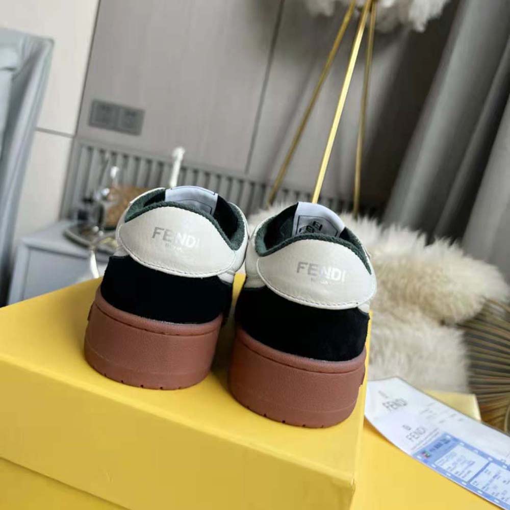 Fendi Unisex Match Low Tops in Black Suede