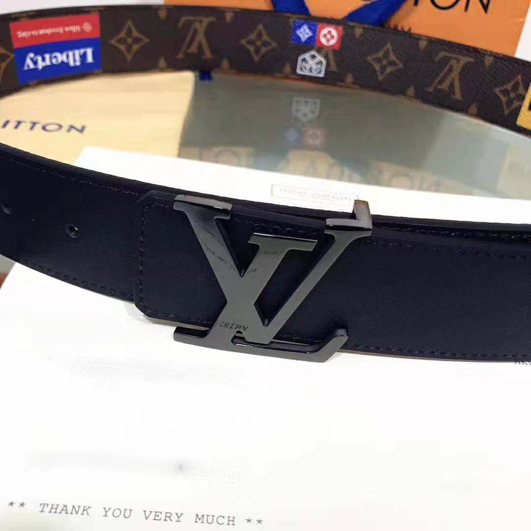 Louis Vuitton LV Initiales 40mm Belt in Monogram Canvas-Brown